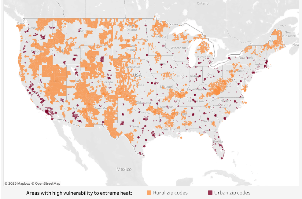 Rural areas across the US are facing major threats from extreme heat.